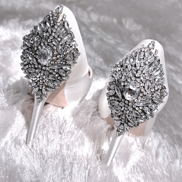 BADLEY MISCHKA Embellished Peep-Pump Shoes in size (6.5) - Picture 7 of 10